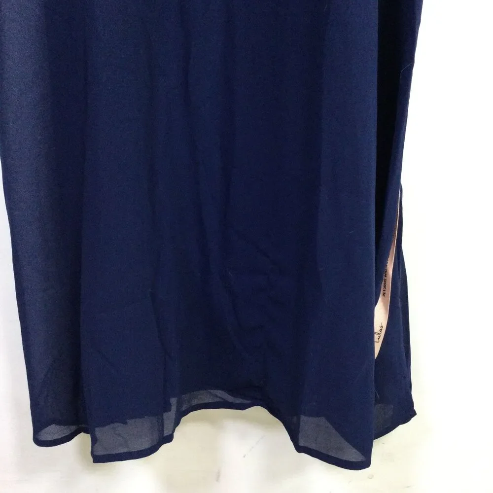 Lulus Womens Mock-Neck Maxi Dress Sleeveless Casual Navy Blue Size Medium NWT - Picture 3 of 16